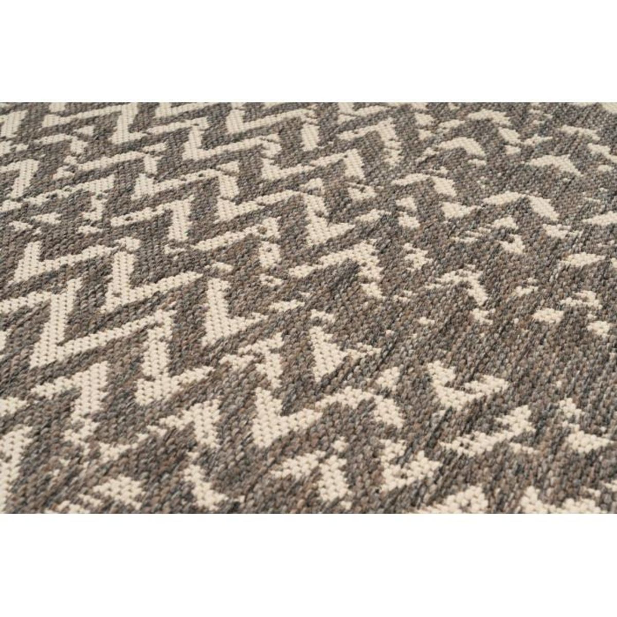 Paris Prix Tapis Tissé à Poils Plats  Splash  Marron