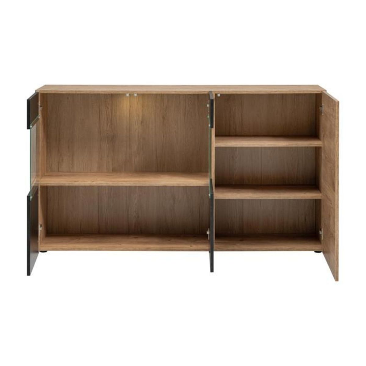 Paris Prix Buffet Rainuré  Aron  160cm Naturel & Noir