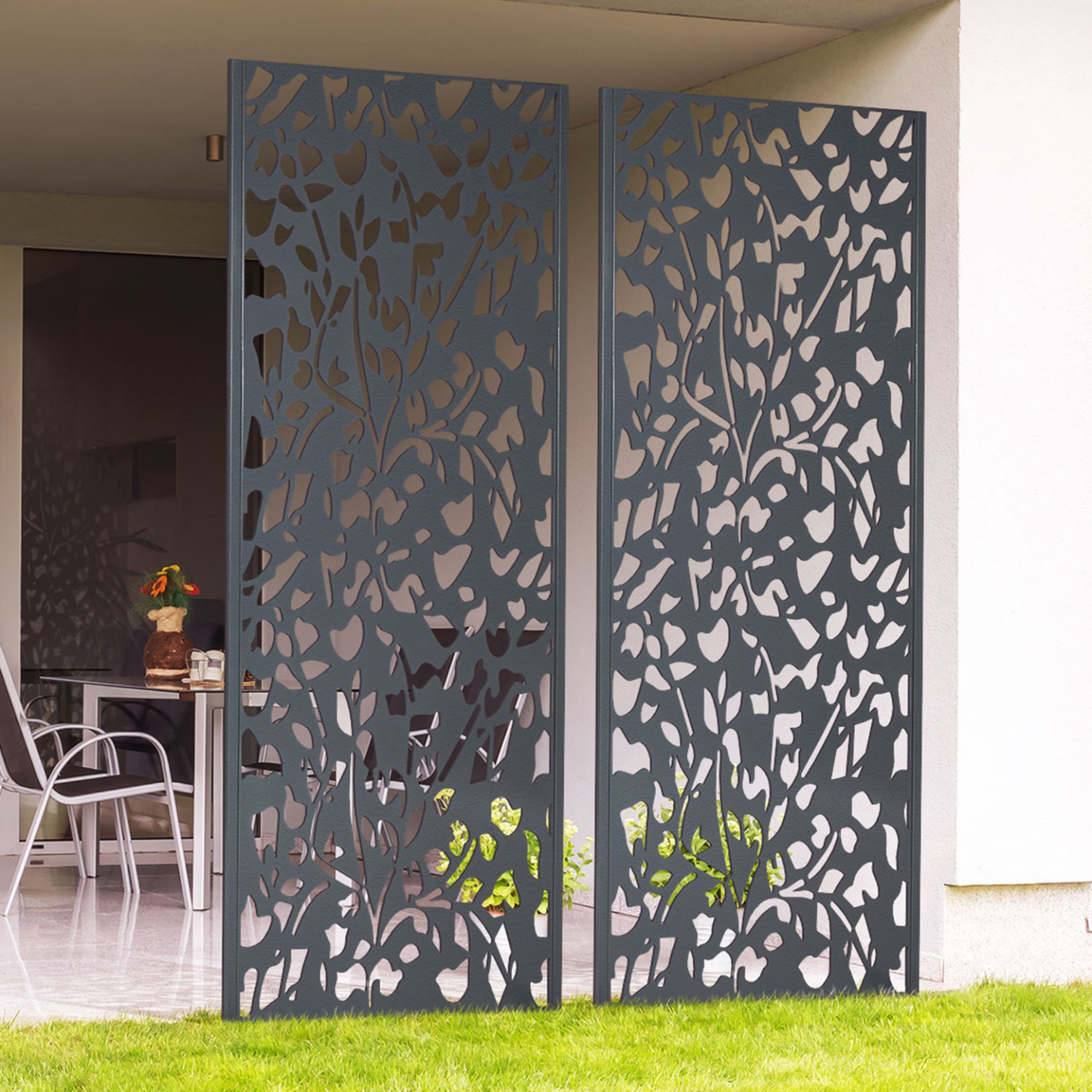Voir la diapositive 2 : ID MARKET Panneau décoratif universel 150 x 50 cm flower gris