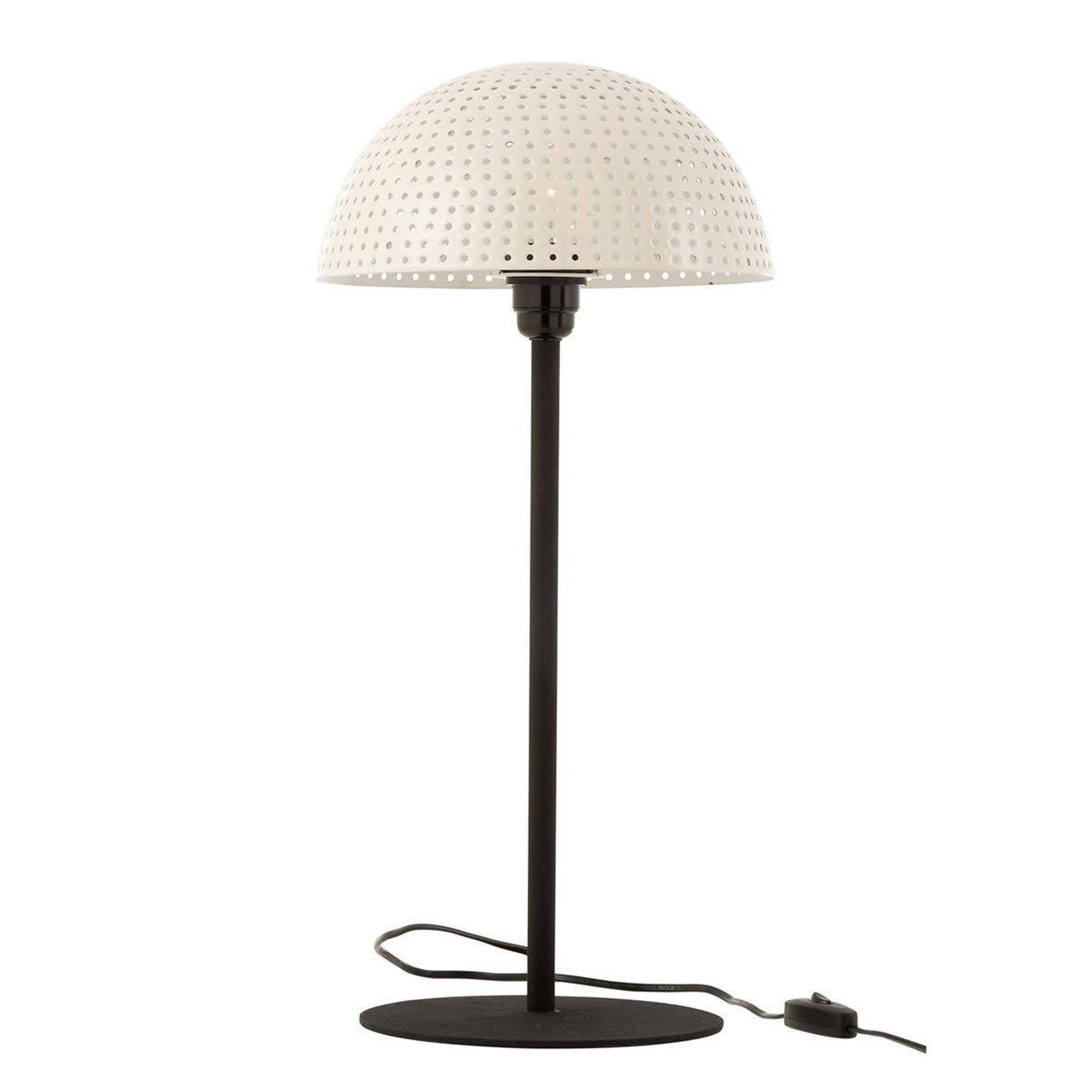 Voir la diapositive 1 : J-LINE Lampe à Poser  Champignon Brillant  59cm Blanc