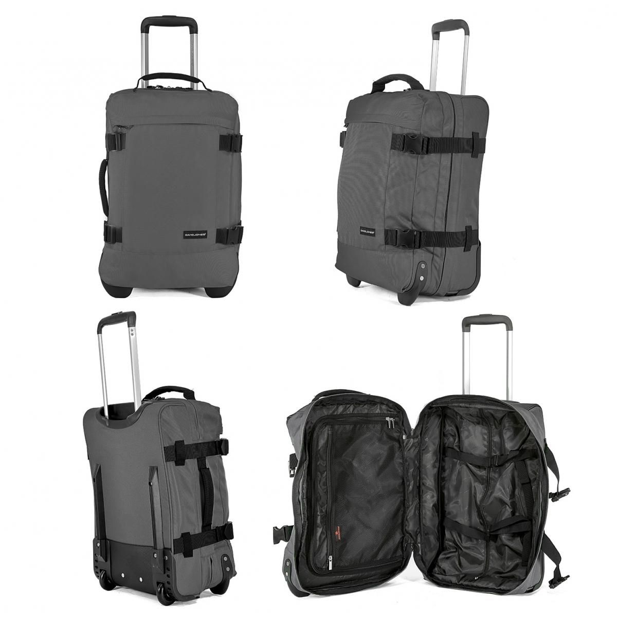 David Jones Sac de voyage cabine à roulettes 35L double compartiment 50cm