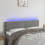 VIDAXL Tete de lit a LED Gris clair 144x5x78/88 cm Velours