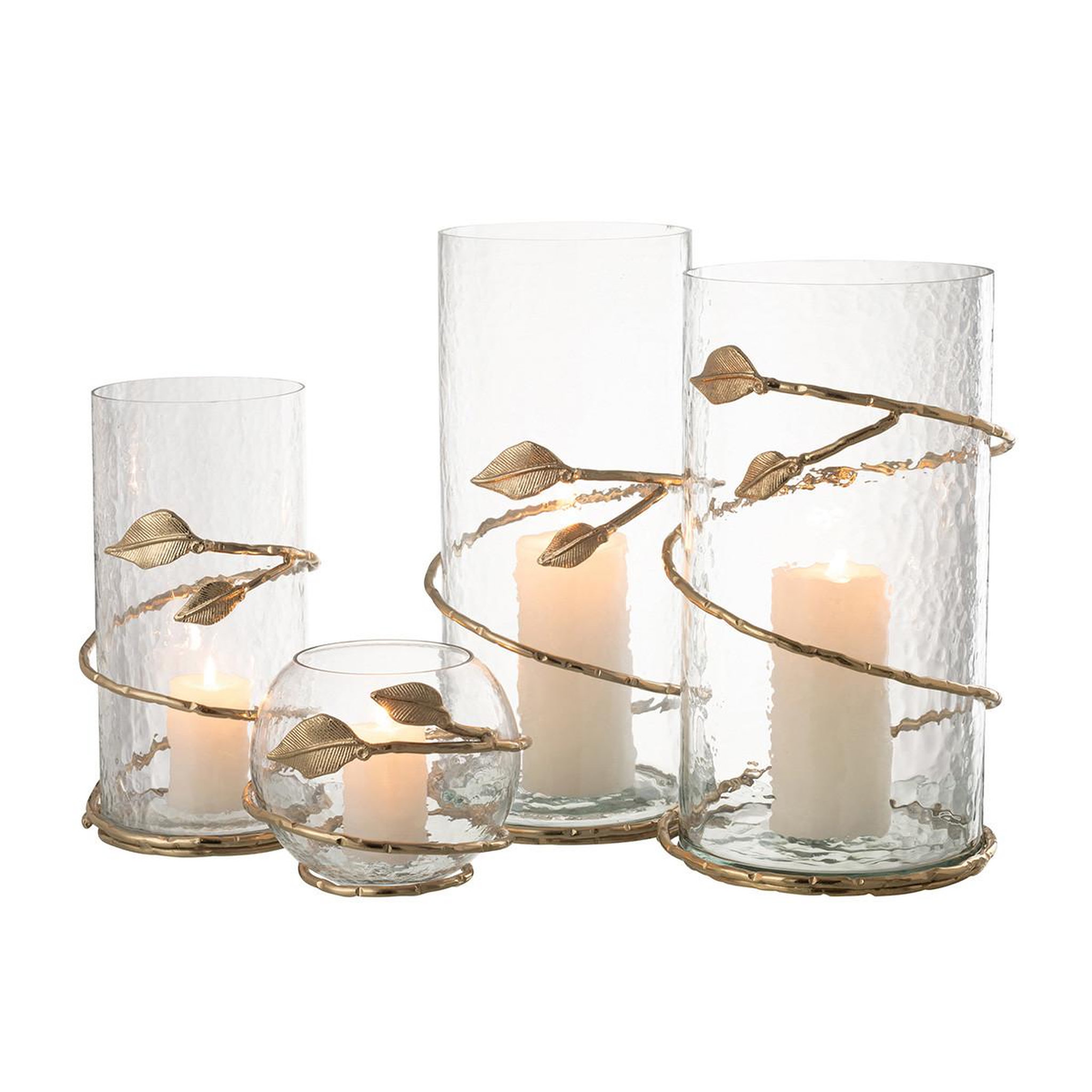 Voir la diapositive 6 : J-LINE Vase en verre feuille  ofelia  34cm transparent