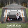 Voir la diapositive 6 : OUTSUNNY Tente de camping familiale 4-5 personnes - portes, fenêtres, sac de transport inclus - dim. 4,3 x 3 x 1,95 m - gris