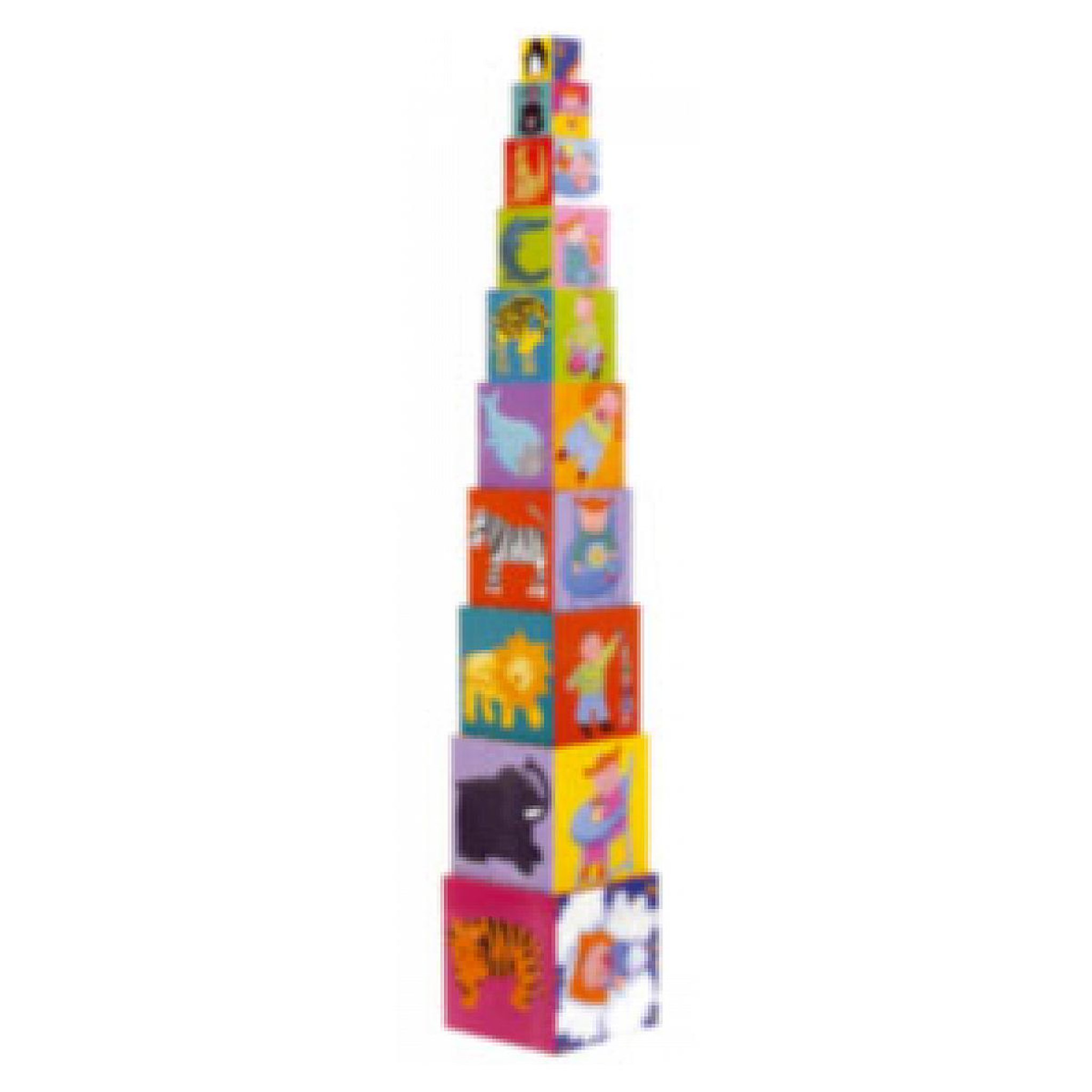 Djeco 10 cubes rigolos a empiler