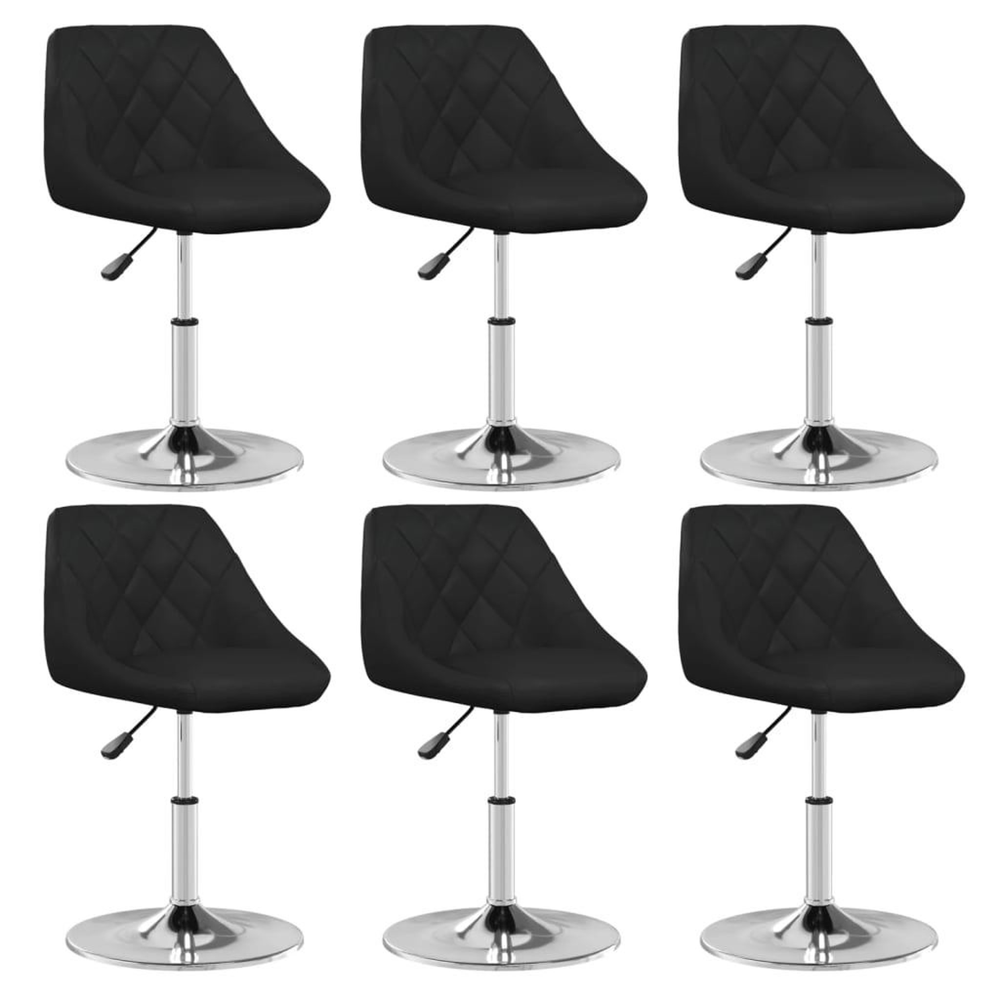 VIDAXL Chaises a manger lot de 6 noir similicuir