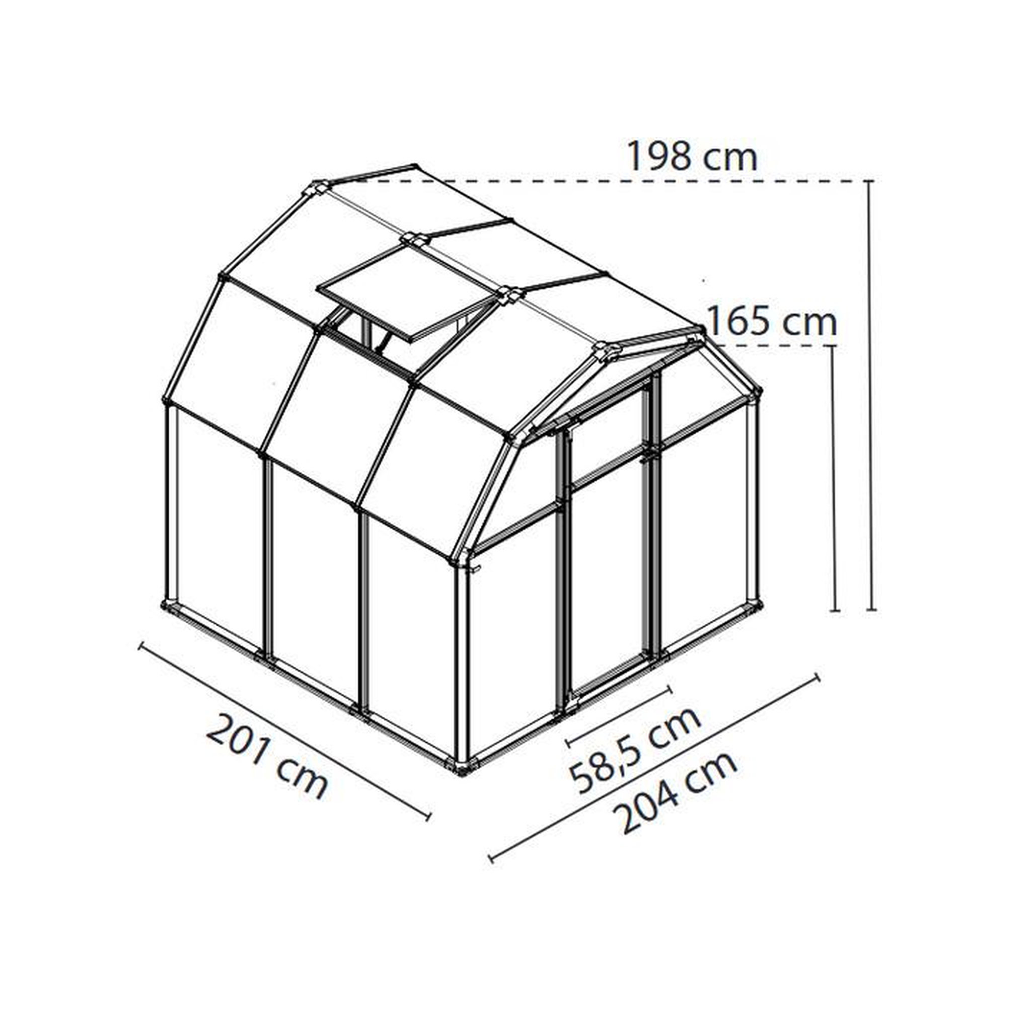 Voir la diapositive 2 : Palram Serre de jardin 3.9m² verte - 702521