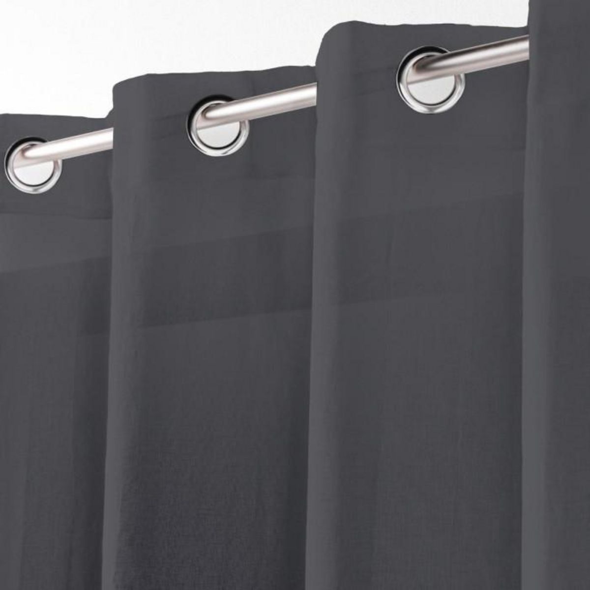 Paris Prix Rideau Voilage Étamine  Telma  140x280cm Anthracite
