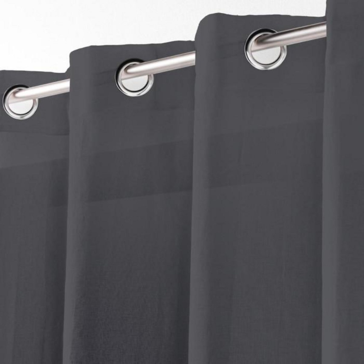 Paris Prix Rideau Voilage Étamine  Telma  140x280cm Anthracite