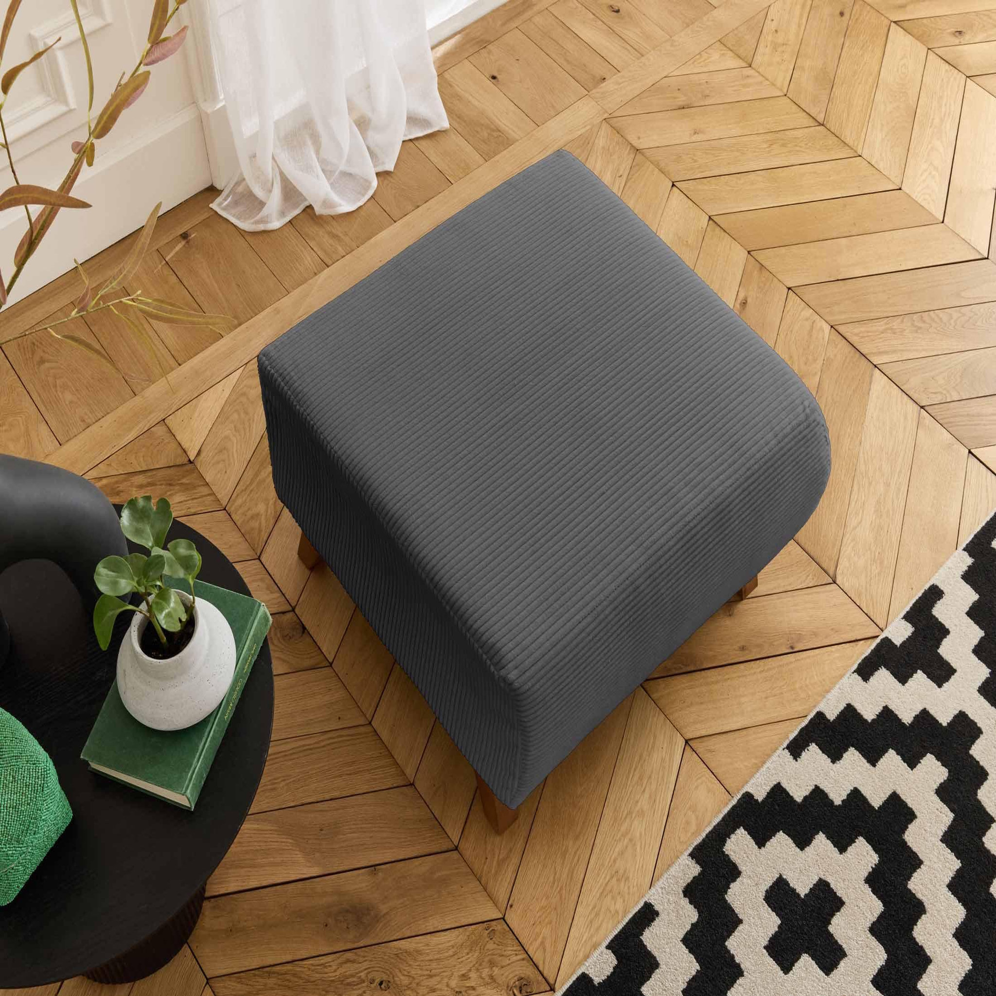 Voir la diapositive 4 : BEST MOBILIER Cristal - pouf modulable - 65 cm - en velours côtelé