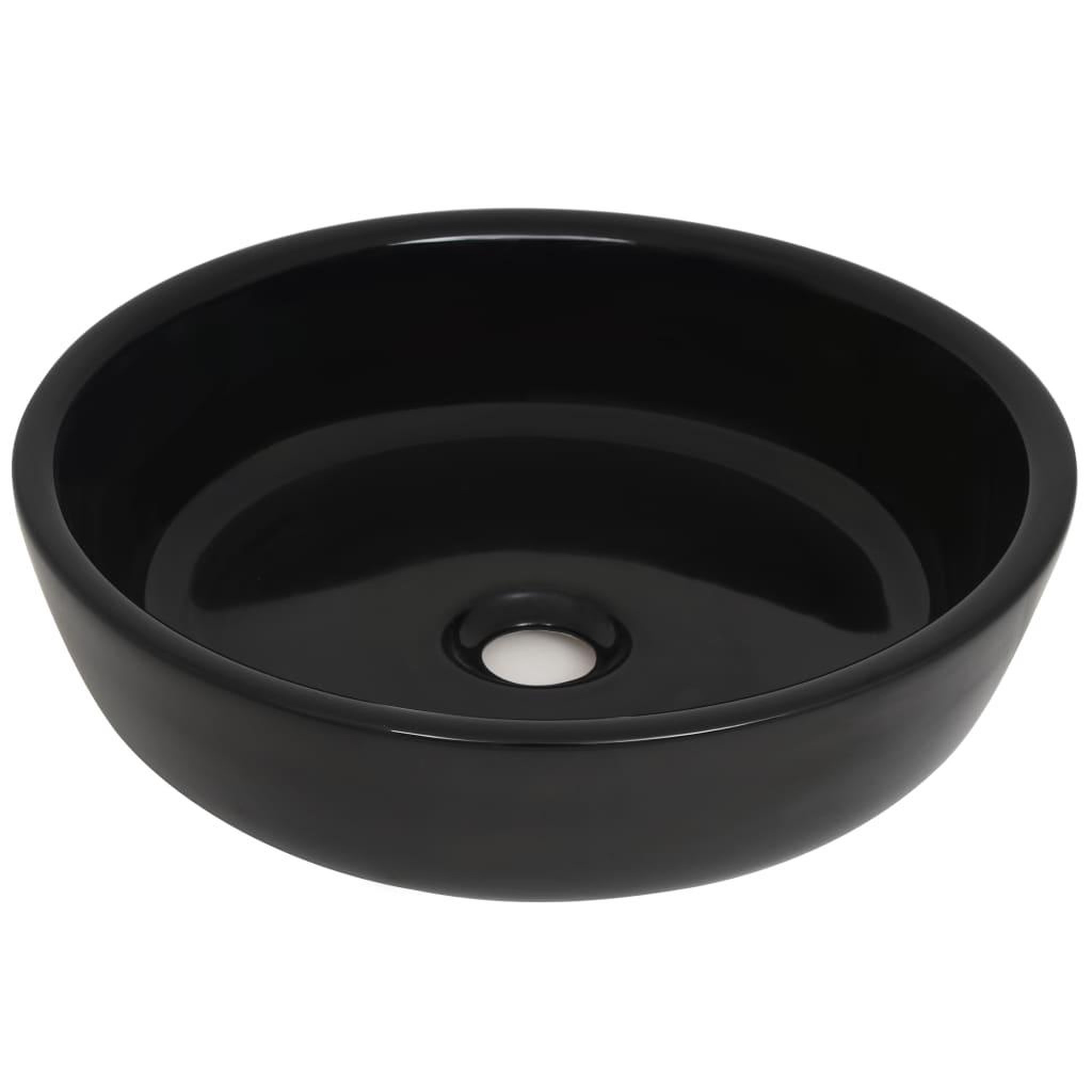 Voir la diapositive 2 : VIDAXL Lavabo rond ceramique noir 42x12 cm