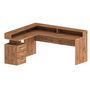 Voir la diapositive 2 : Bureau d'angle avec rehaussement 3 tiroirs L180 cm VASTO
