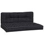 Voir la diapositive 2 : VIDAXL Coussins de palette lot de 2 motif a carreaux noir tissu