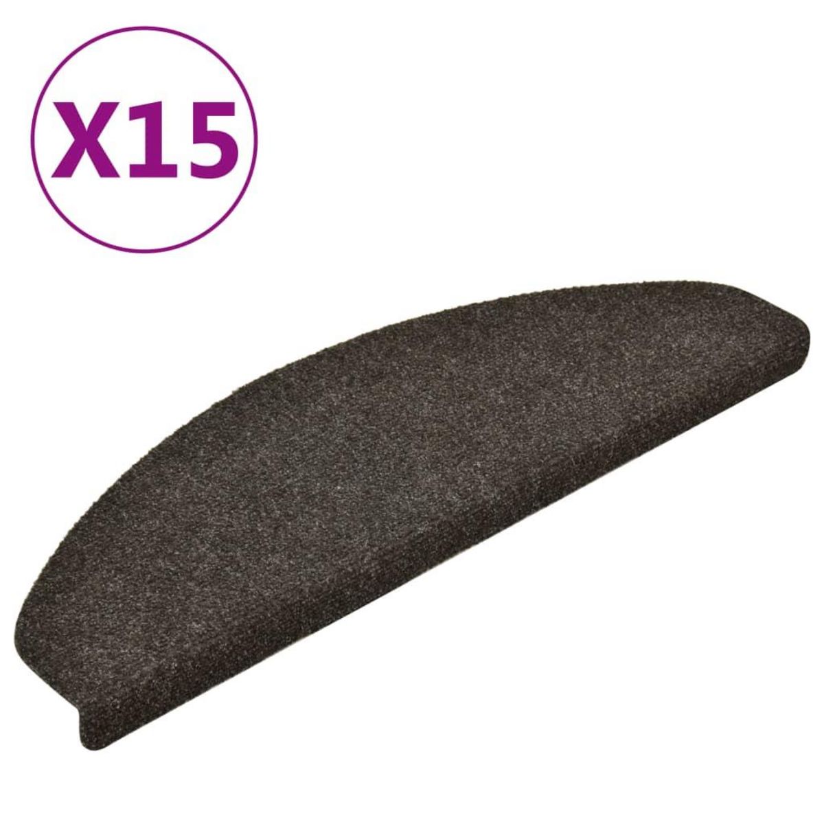 VIDAXL Tapis d'escalier autocollants 15 pcs anthracite 65x21x4 cm
