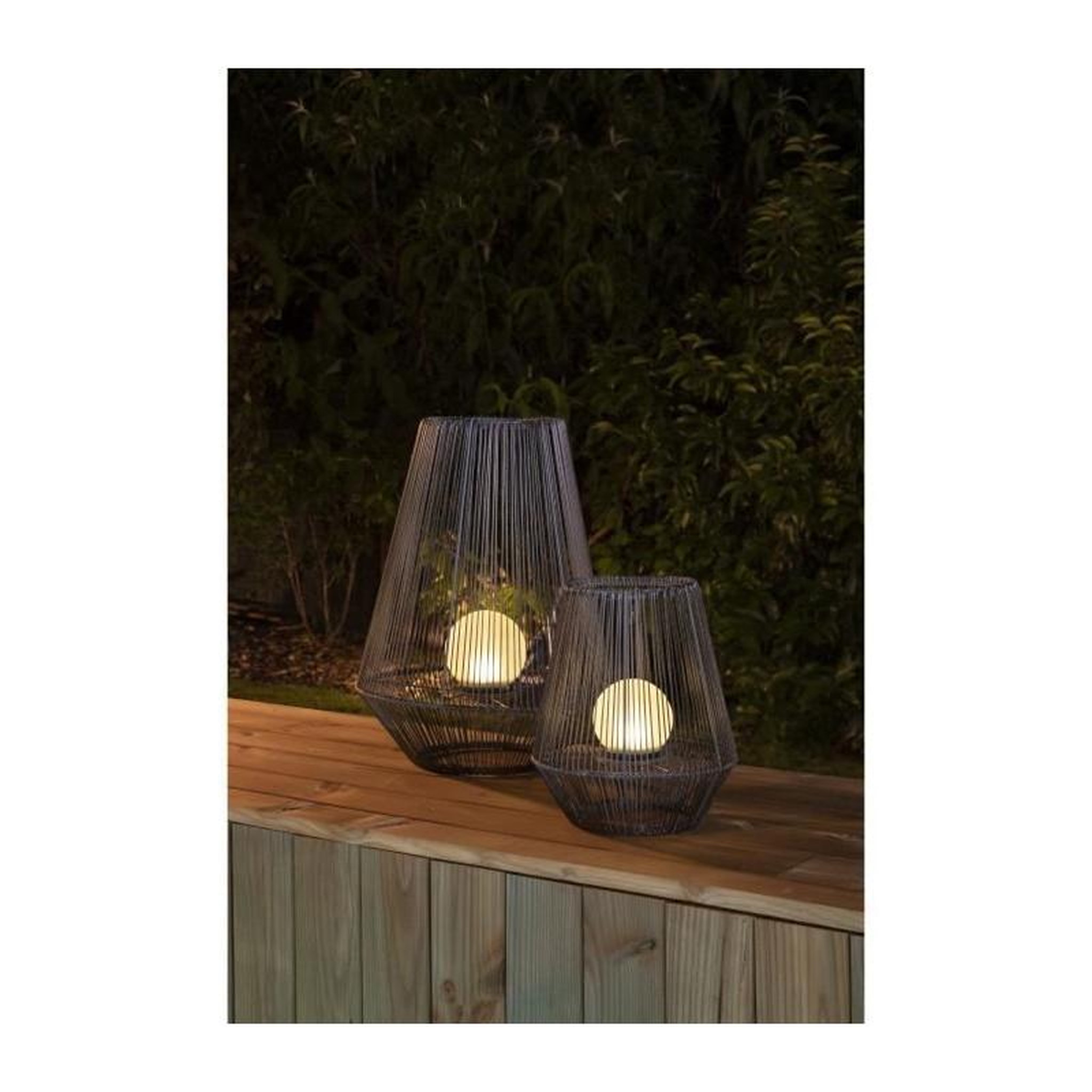 Voir la diapositive 2 : Galix Lanterne decorative H30 - boule perlee - GALIX