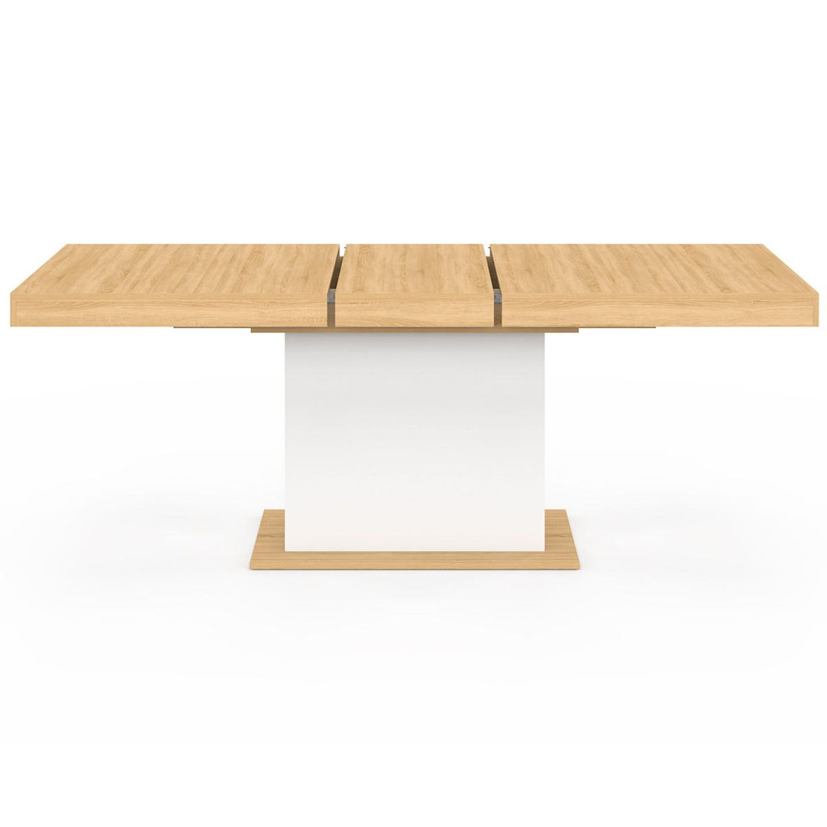 ID MARKET Table à manger extensible rectangle EDEN 6-10 personnes bois et blanc 160-200 cm