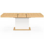 Voir la diapositive 3 : ID MARKET Table à manger extensible rectangle EDEN 6-10 personnes bois et blanc 160-200 cm