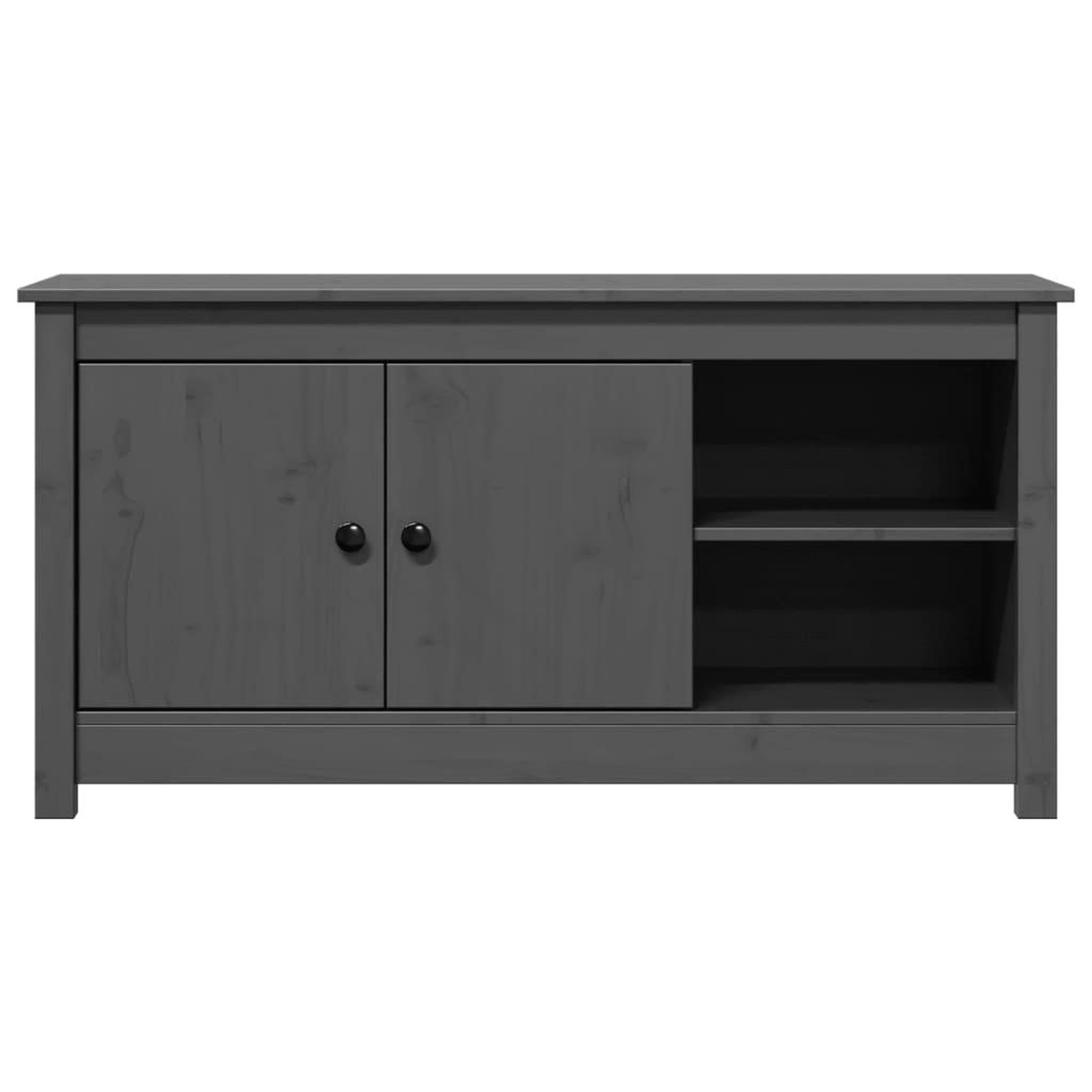 Voir la diapositive 4 : VIDAXL Meuble TV Gris 103x36,5x52 cm Bois de pin massif