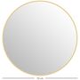 Voir la diapositive 3 : HOMCOM Miroir mural rond dia. 70 cm cadre métal doré