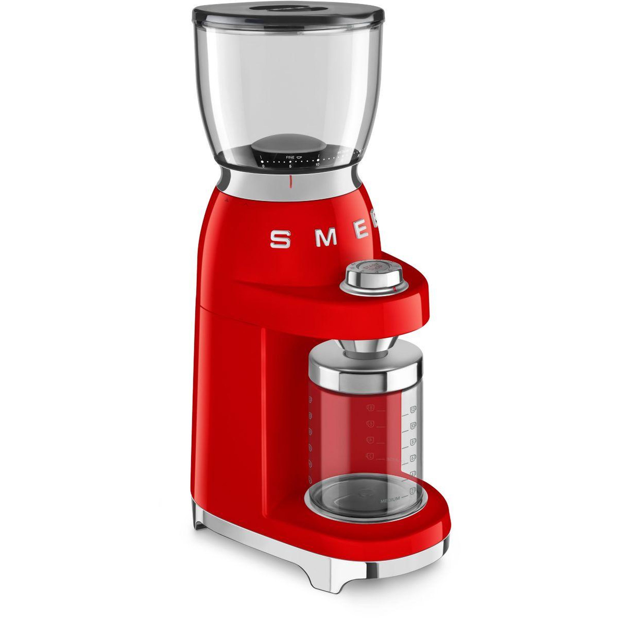 Voir la diapositive 2 : SMEG Moulin à café CGF01RDEU Rouge