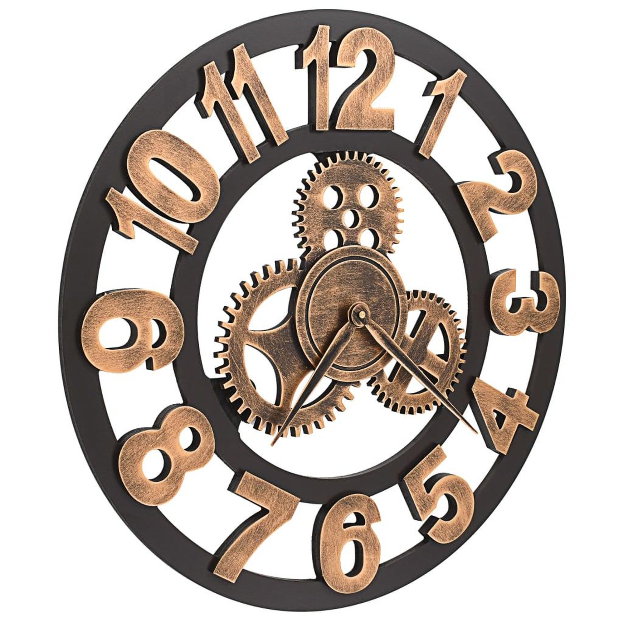 Voir la diapositive 3 : VIDAXL Horloge murale metal 58 cm dore et noir