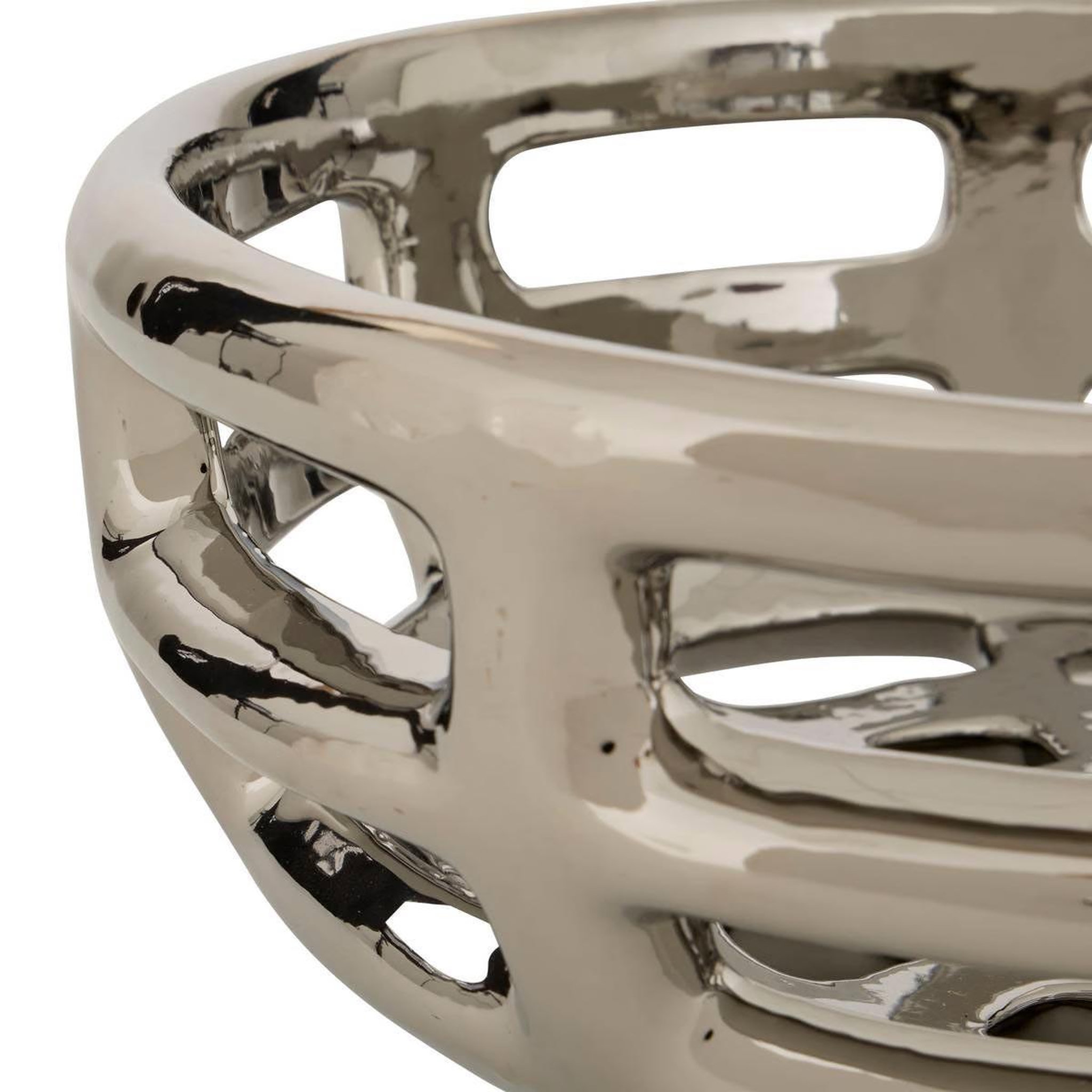 Voir la diapositive 2 : ATMOSPHERA Coupelle design en céramique  sky  29cm argent