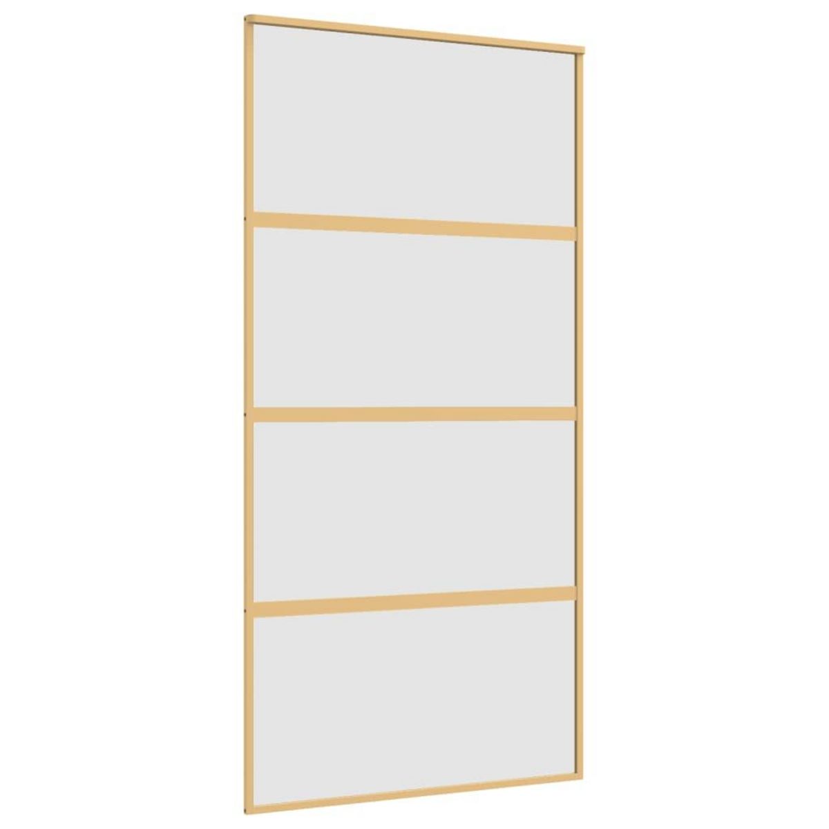 VIDAXL Porte coulissante dore 102,5x205 cm verre ESG depoli aluminium