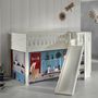 Voir la diapositive 5 : Paris Prix Lit Enfant Toboggan & Tente  Scott Pet Shop  90x200cm Blanc