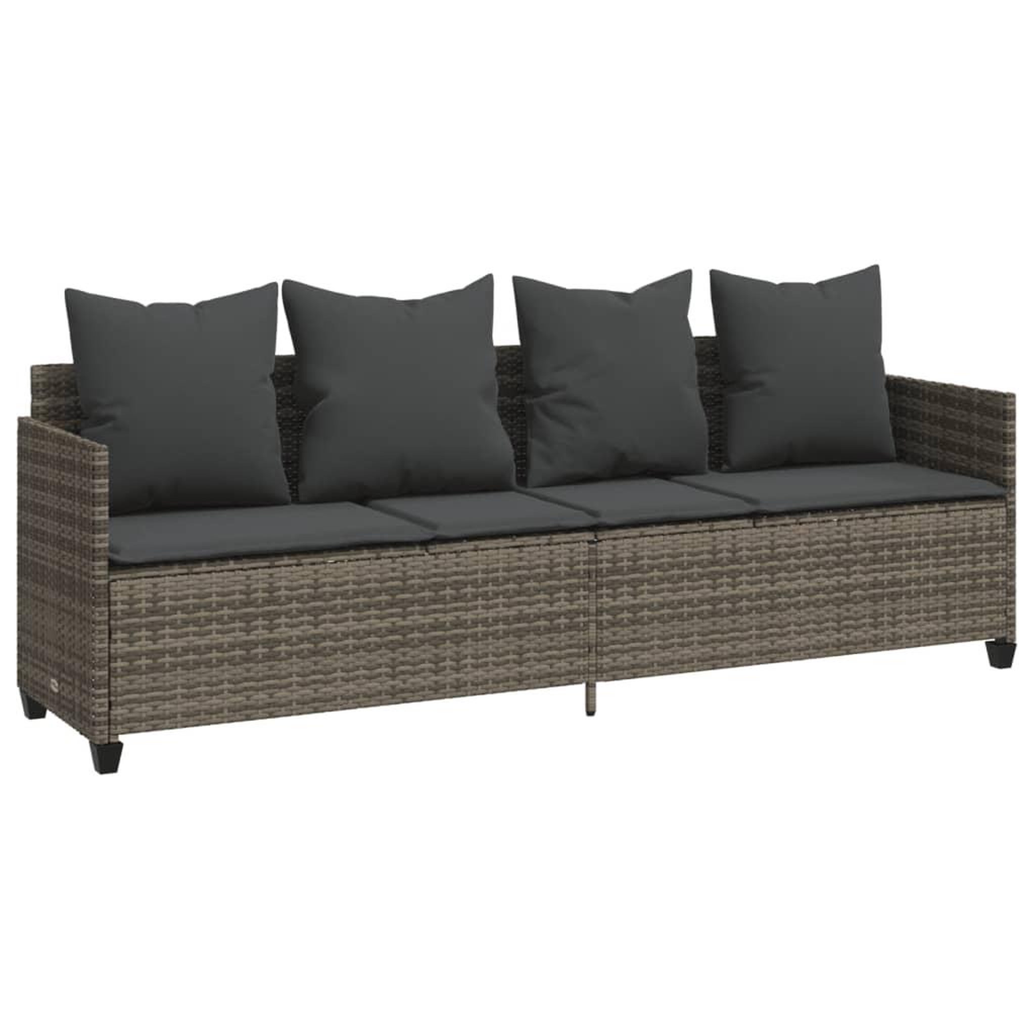 Voir la diapositive 2 : VIDAXL Chaise longue avec coussins gris resine tressee