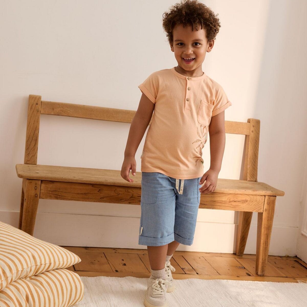 Petit Béguin Short enfant en toile de coton Kanha