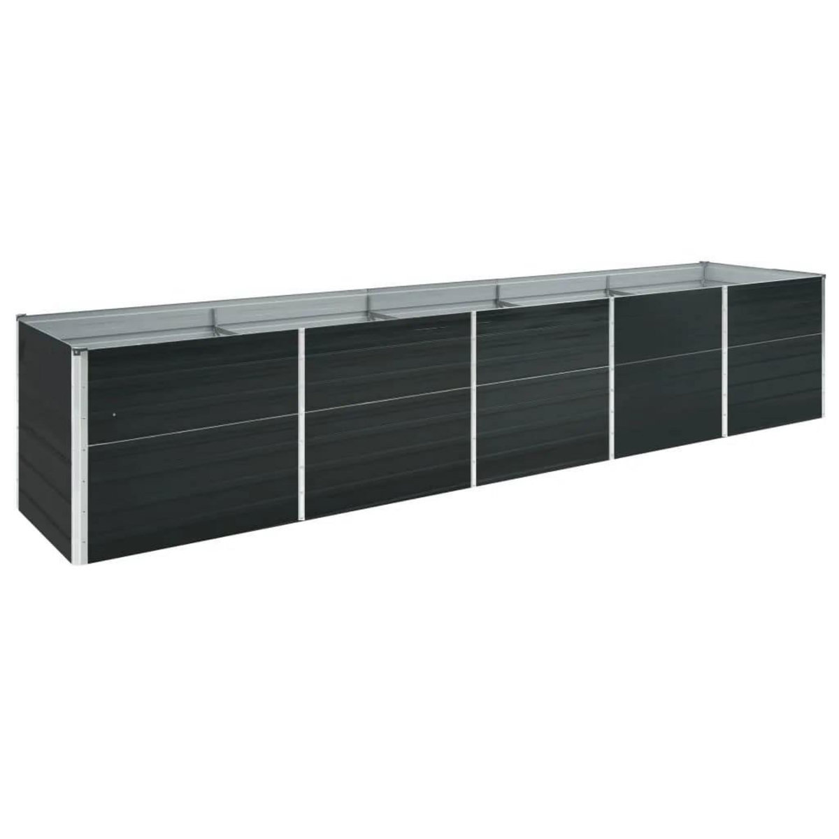 VIDAXL Lit sureleve de jardin Acier galvanise 400x80x77 cm Anthracite