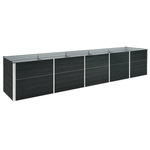 VIDAXL Lit sureleve de jardin Acier galvanise 400x80x77 cm Anthracite