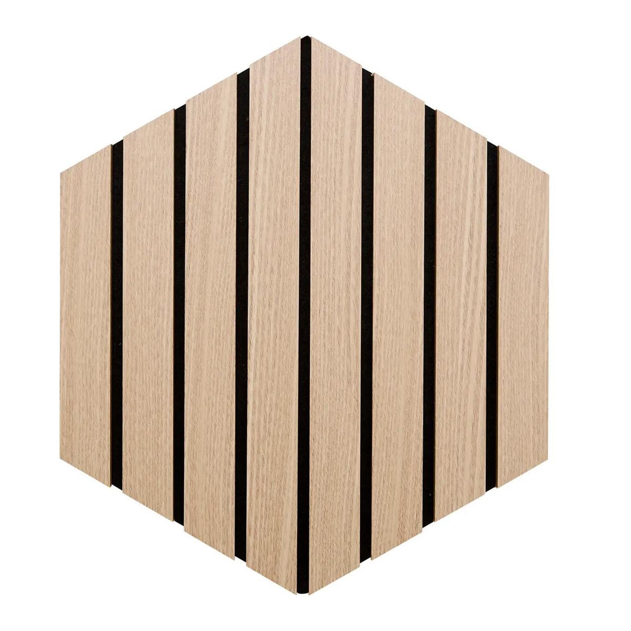 Voir la diapositive 2 : ATMOSPHERA Lot de 3 panneaux déco hexagonal  colva  30x26cm naturel