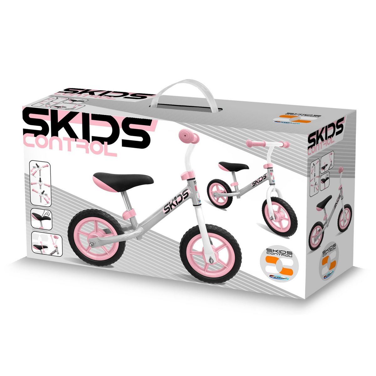 Skids Control Draisienne 10 pouces Kids Control - Grise et rose
