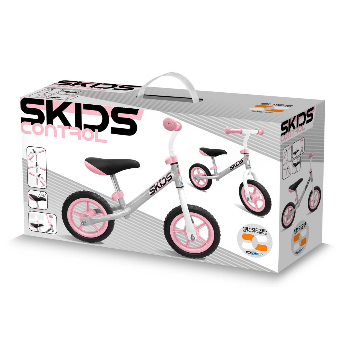 Skids Control Draisienne 10 pouces Kids Control - Grise et rose