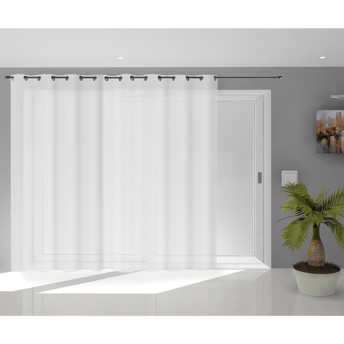 SOLEIL D'OCRE Voile à oeillets baie vitrée 280x250 cm NOEMIE, par Soleil d'Ocre