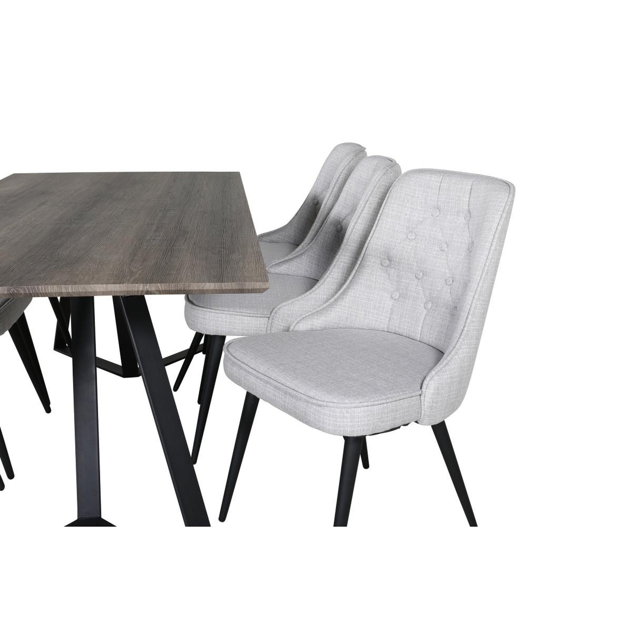 Voir la diapositive 3 : Paris Prix Ensemble table à manger & 6 chaises  marina & deluxe  180cm naturel & gris