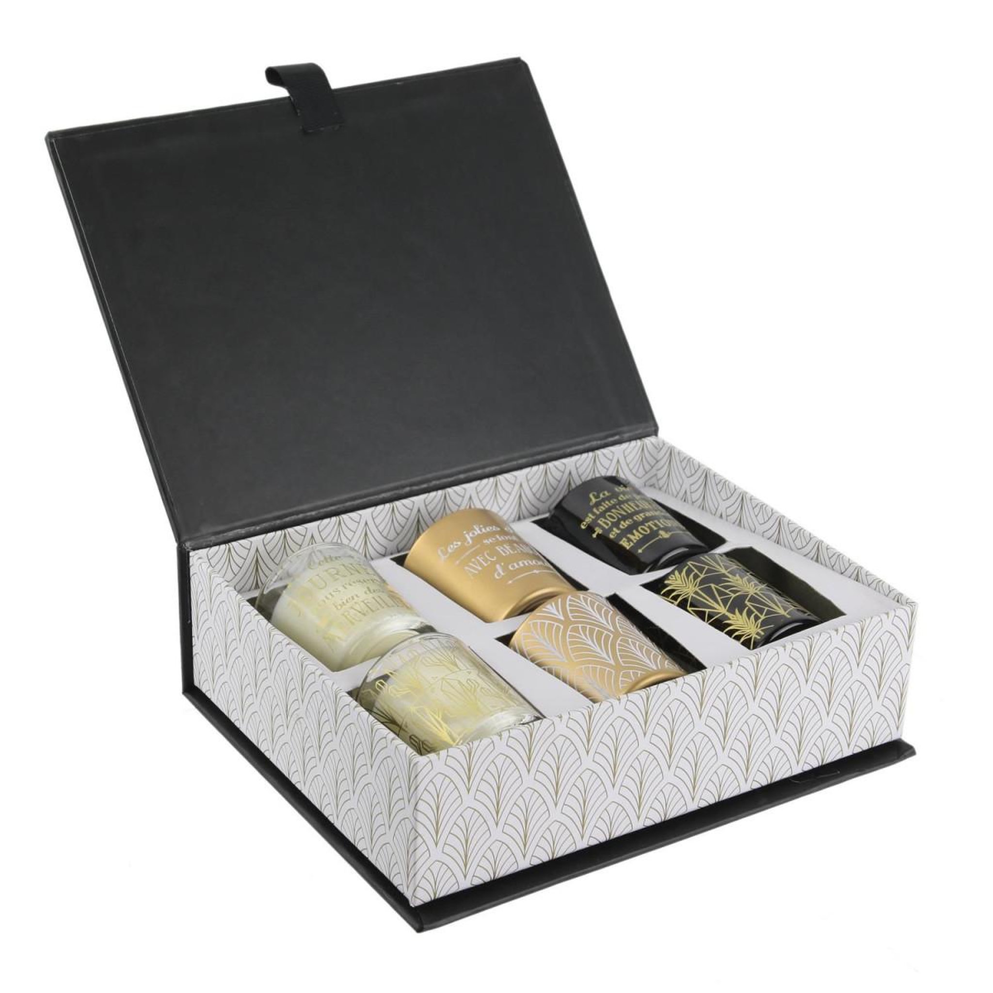 Voir la diapositive 2 : The Home Deco Factory Coffret 6 Bougies Parfumées  Home Art  5cm Vanille