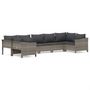 Voir la diapositive 2 : VIDAXL Salon de jardin 7 pcs avec coussins Gris Resine tressee