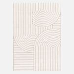 SWEEEK Tapis intérieur motif ethnique arches, poils ras, beige et crème. Coloris disponibles : Beige