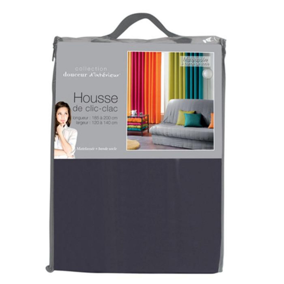 Paris Prix Housse de Clic-Clac  Essentiel  120x140cm Béton