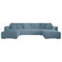 Voir la diapositive 4 : BEST MOBILIER Gabriel - canapé panoramique en u 7 places convertible avec coffre en tissu texturé