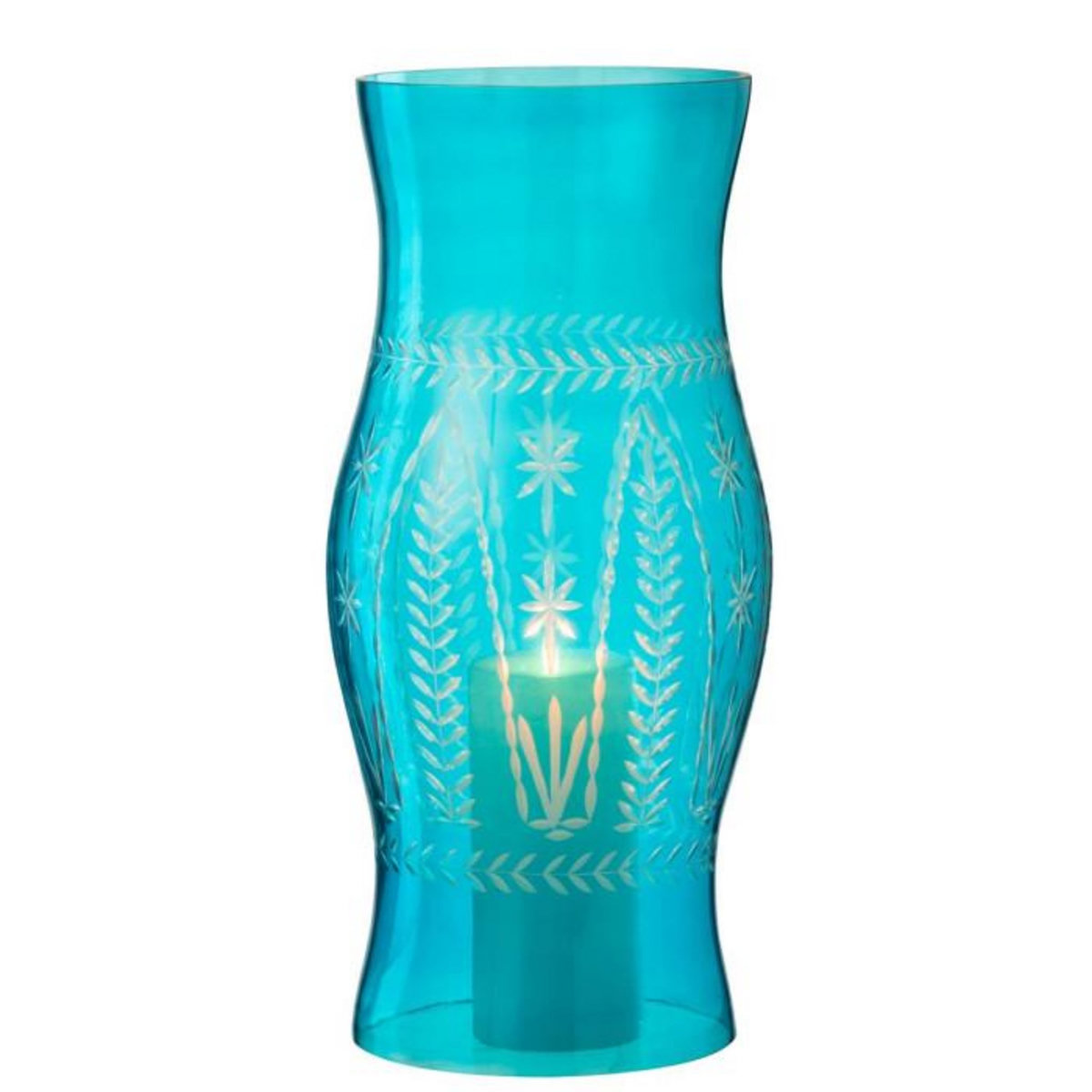 Paris Prix Photophore en Verre  Tarifa  50cm Bleu Azur