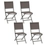 Voir la diapositive 1 : HESPERIDE Lot de 4 chaises pliantes en aluminium et texaline ESSENTIA