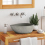 Voir la diapositive 1 : VIDAXL Lavabo en pierre de riviere Ovale (37-46)x(29-36) cm