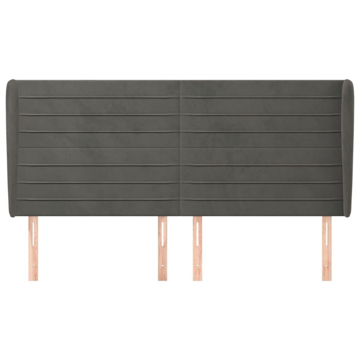 VIDAXL Tete de lit avec oreilles Gris fonce 163x23x118/128 cm Velours