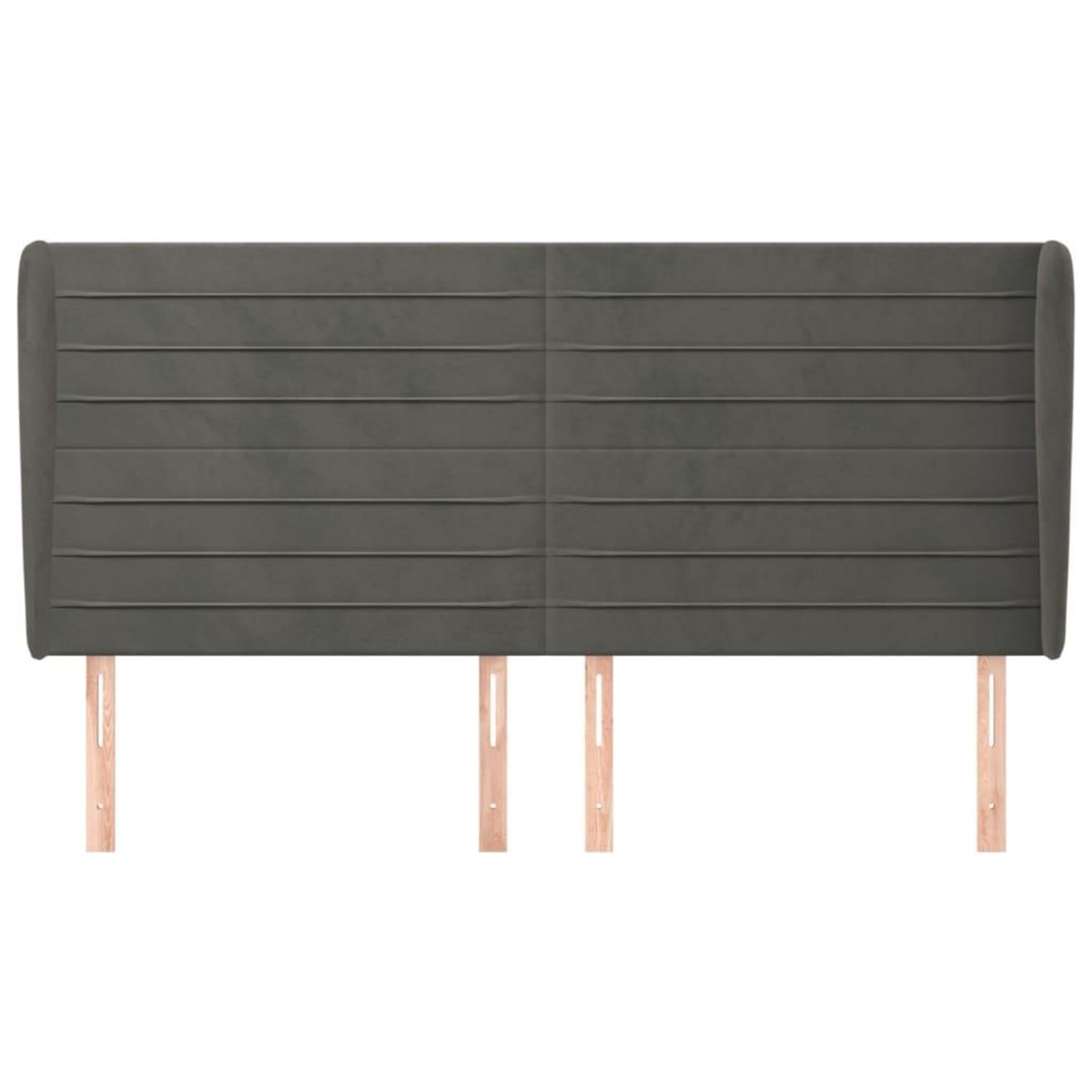 VIDAXL Tete de lit avec oreilles Gris fonce 163x23x118/128 cm Velours