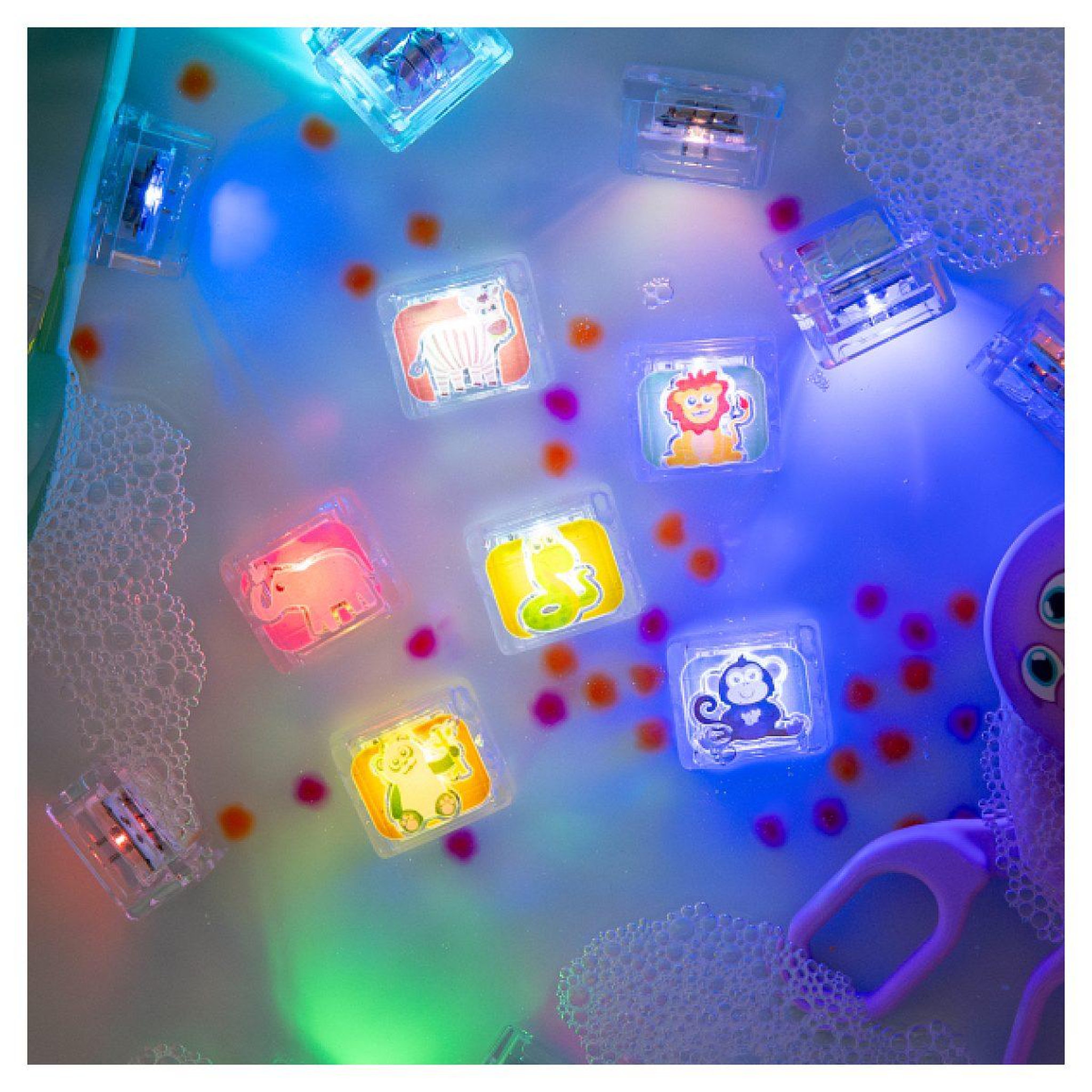 Voir la diapositive 2 : GLO PALS Cubes lumineux zoo pour le bain