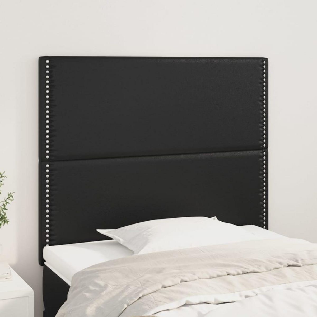 VIDAXL Tetes de lit 2 pcs Noir 80x5x78/88 cm Similicuir