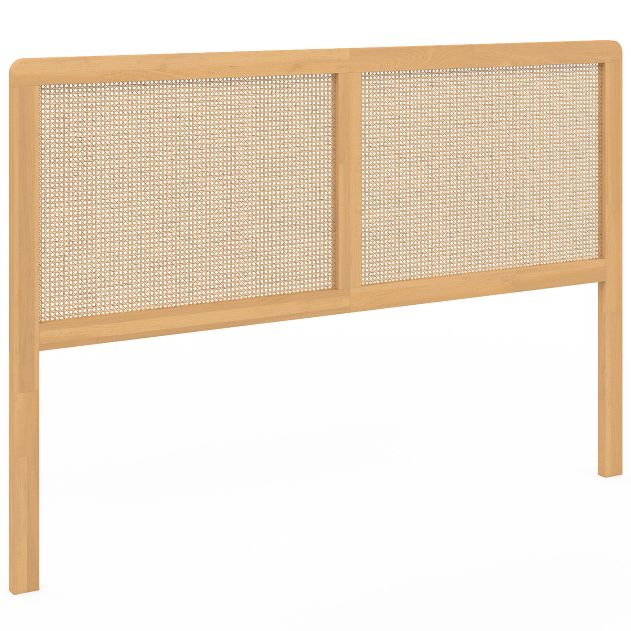 ID MARKET Tête de lit sur pied edhen 160 cm cannage et bois